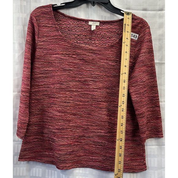 J Jill Women's top Pullover Multicolor Textured Shirt Size M - Picture 6 of 12
